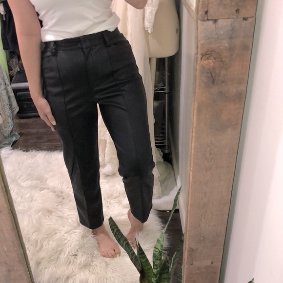H&M black faux leather black pants size 8 new with tags - Picture 2 of 8